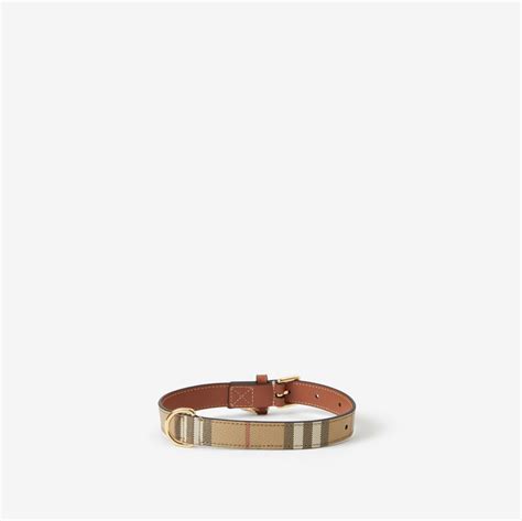 Medium Check Dog Collar in Archive beige/briar 